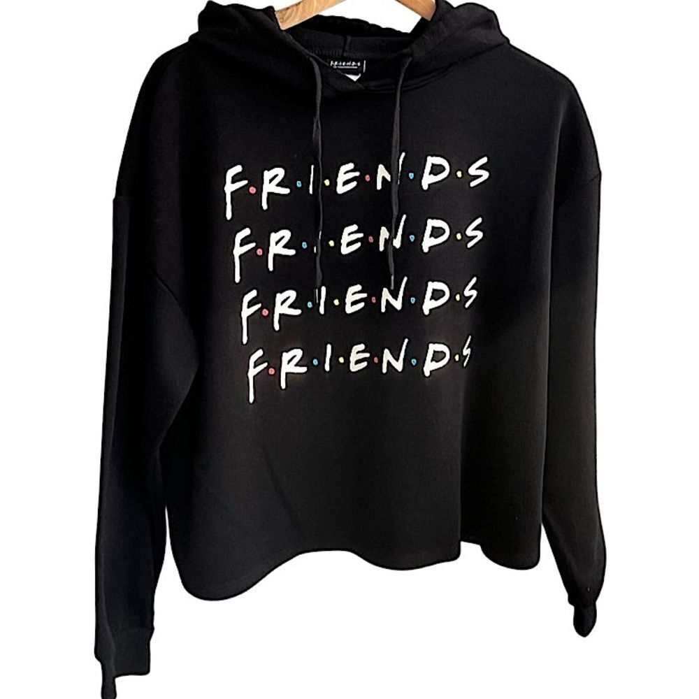 F.R.I.E.N.D.S. Black Cropped Hoodie, Size M